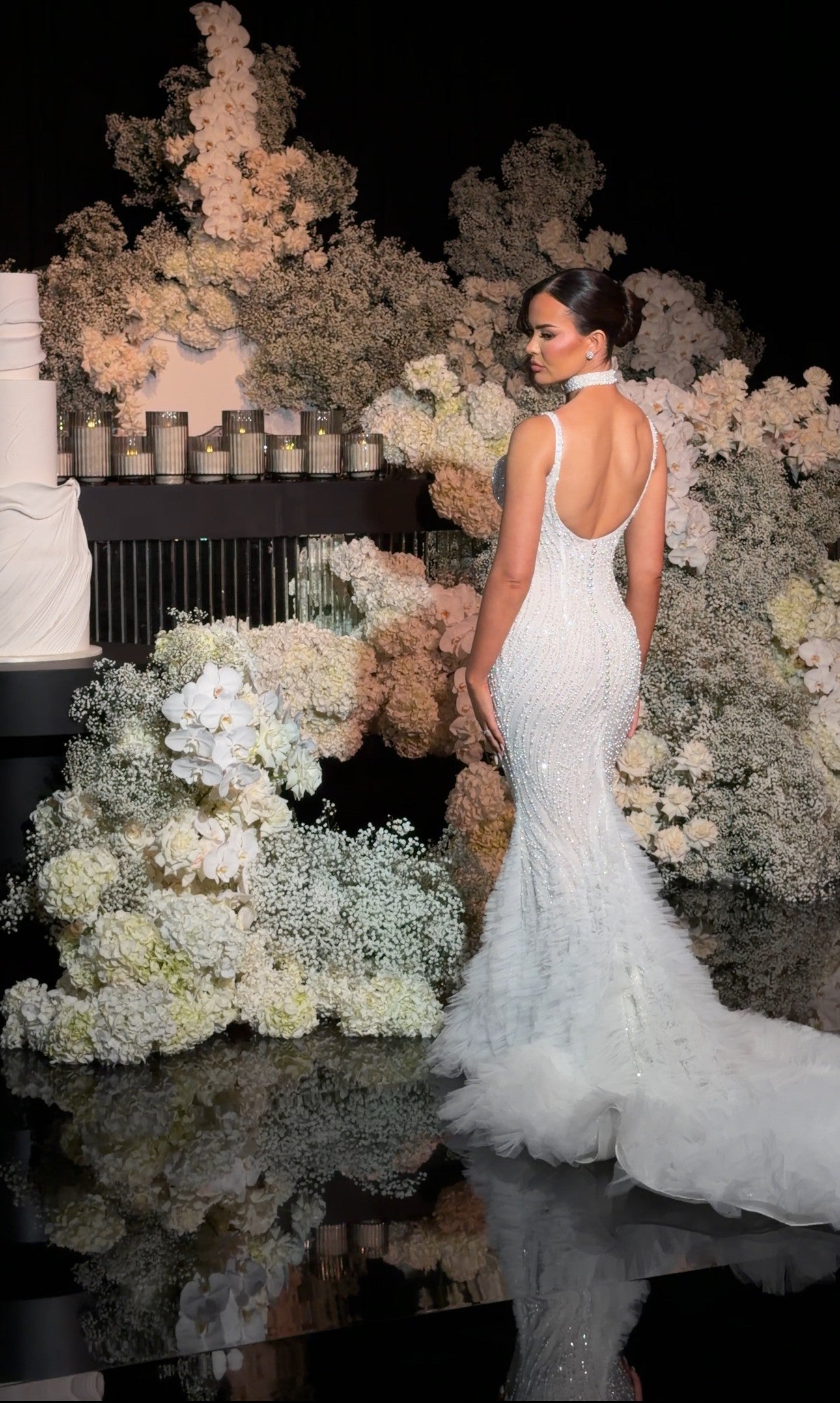 C2025-LDG11 - beaded long sleeve wedding gown