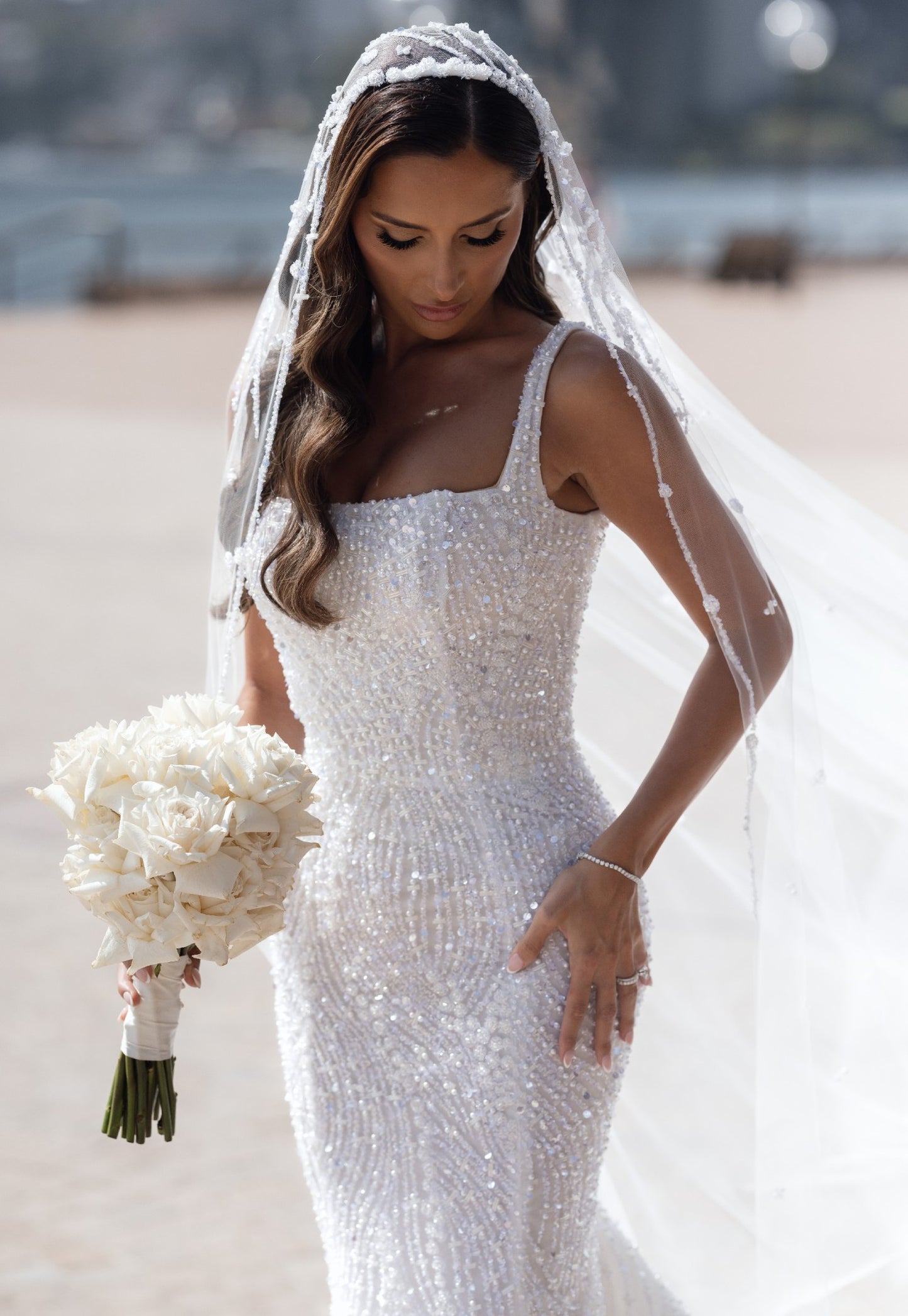 C2025-ALK77 - sleeveless beaded wedding gown
