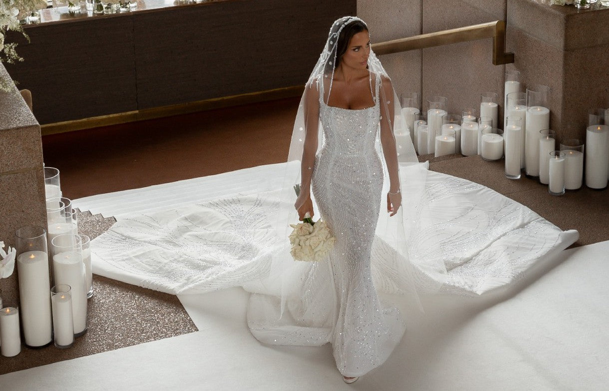 C2025-ALK77 - sleeveless beaded wedding gown