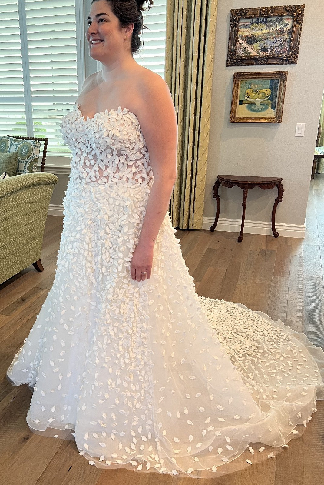 C2025-GM13 - strapless plus size a-line wedding gown