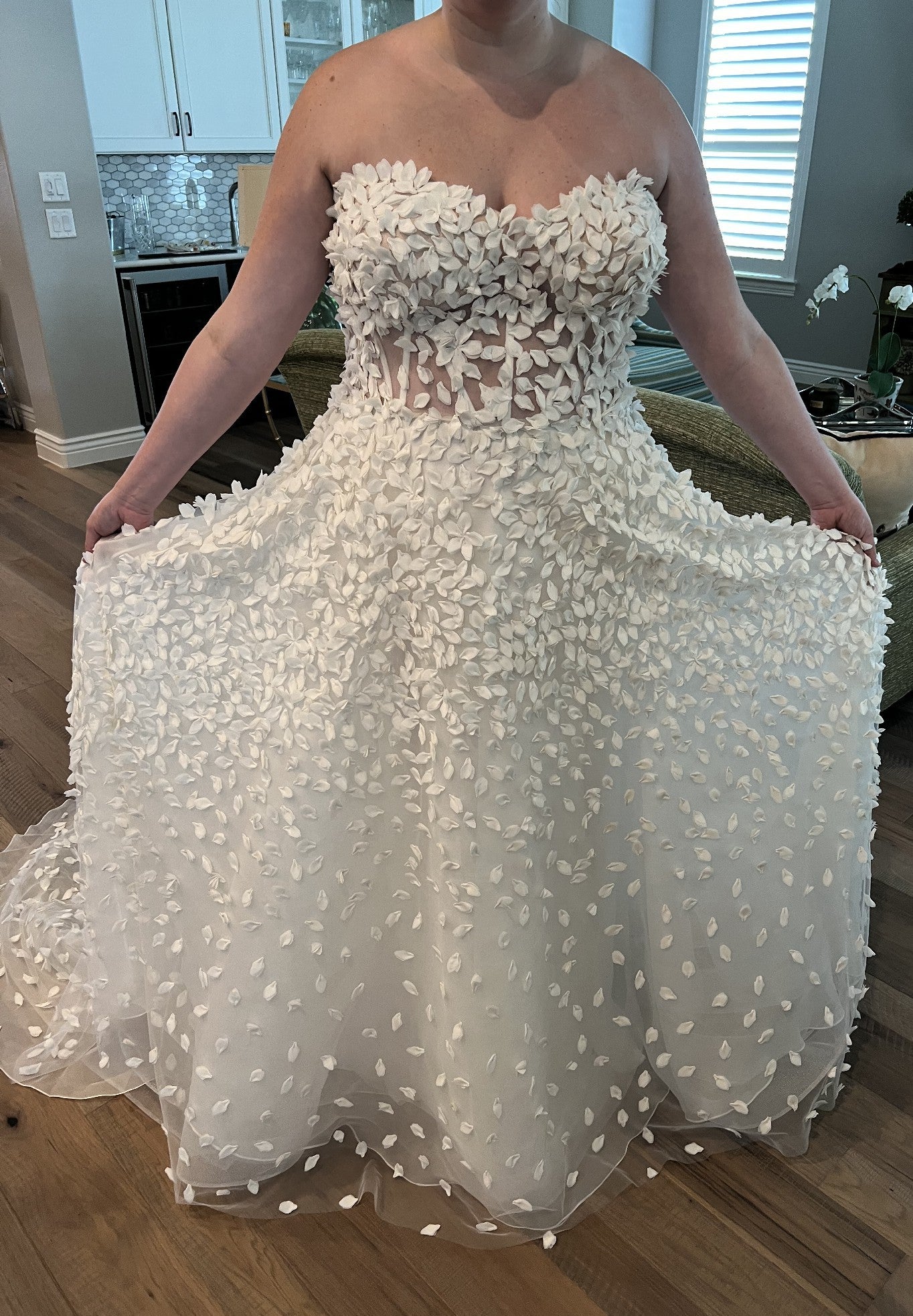 C2025-GM13 - strapless plus size a-line wedding gown