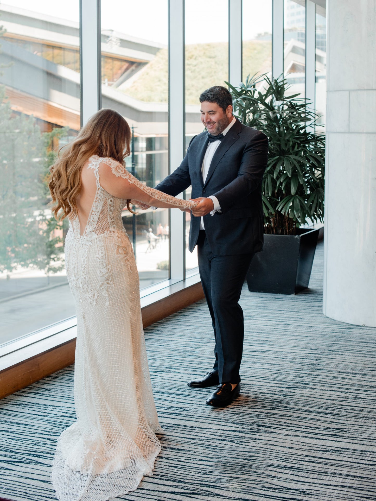 C2025-GLBella - sheer long sleeve embroidered wedding gown