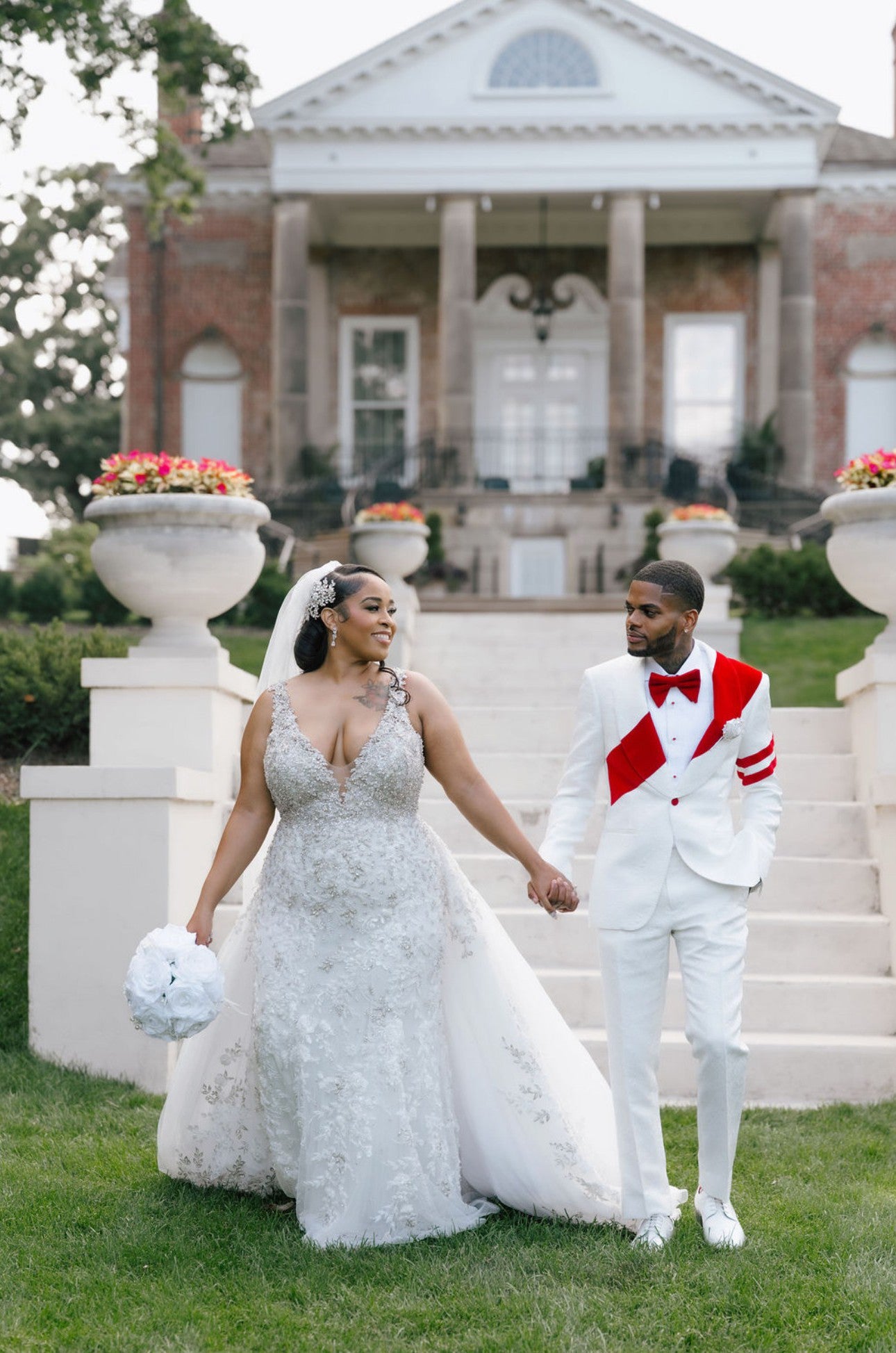 C2025-SY88055 - rhinestone & crystal beaded fitted plus size wedding gown