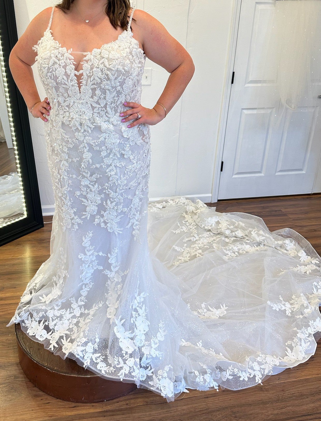 C2026-SW-14226 - Beaded Lace Plus Size Wedding Dress