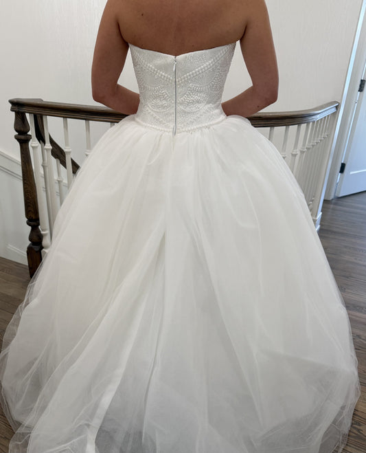 C2026-EB18 - strapless a-line beaded wedding dress inspired by Edgardo Bonilla