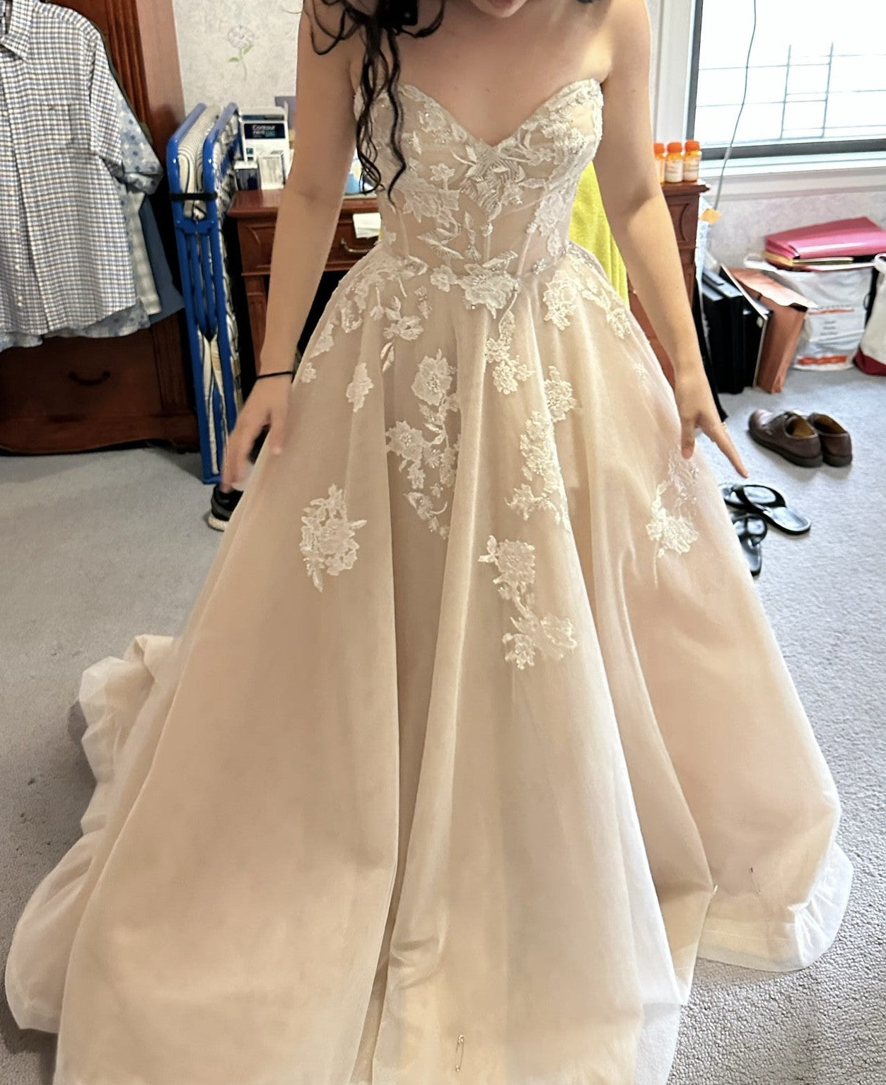 C2026-ML19 - strapless a-line embroidered wedding gown inspired by the Walden by Monique Lhuillier