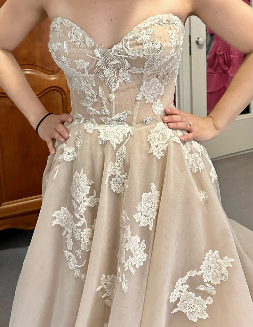 C2026-ML19 - strapless a-line embroidered wedding gown inspired by the Walden by Monique Lhuillier