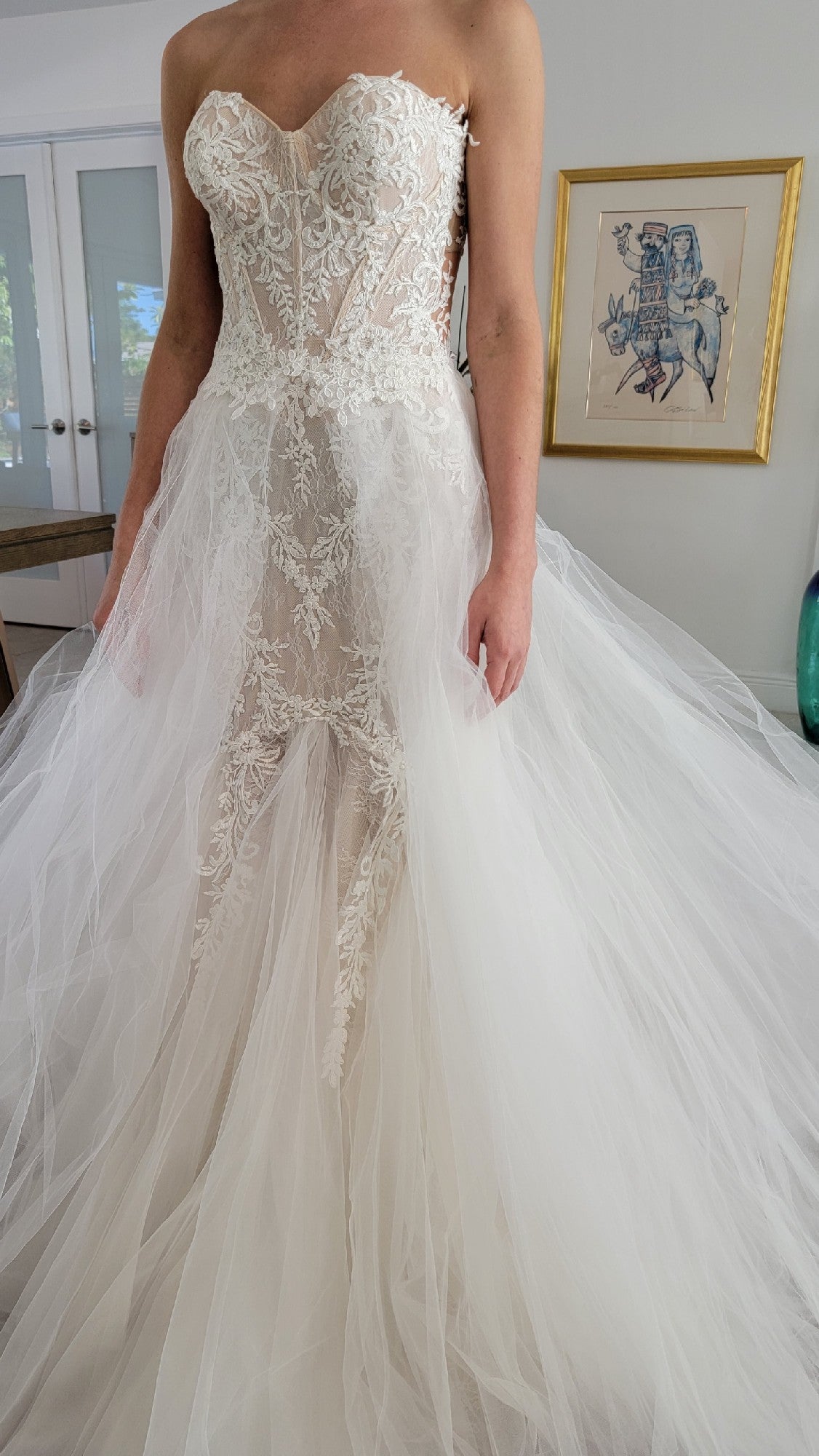 C2024-SL396 - robe de mariée bustier en dentelle chérie