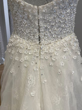 C2023-SBB4 - strapless fitted wedding gown with flowing over skirt