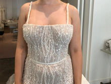 C2023-SS022 - beaded spaghetti strap wedding dress with chapel train