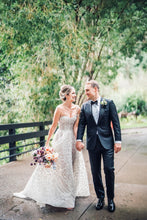 C2023-SH8R - Sweetheart a-line style wedding gown with petal embellishments