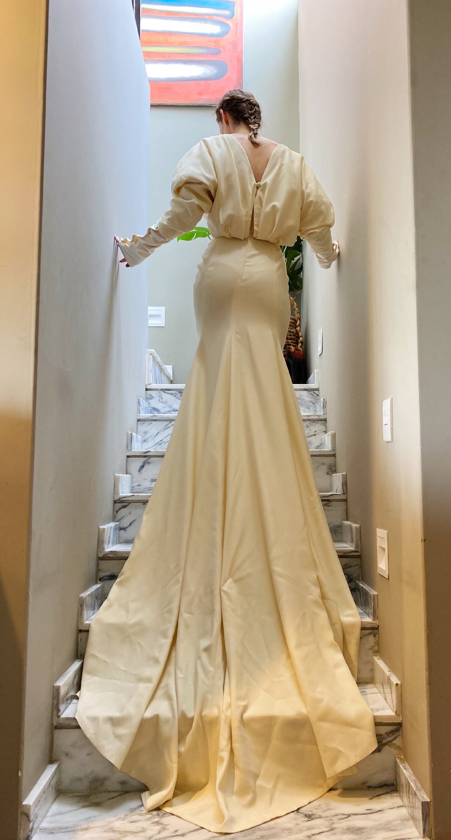 C2023-LS2G - Robe de mariée à manches longues Gigot de Mouton