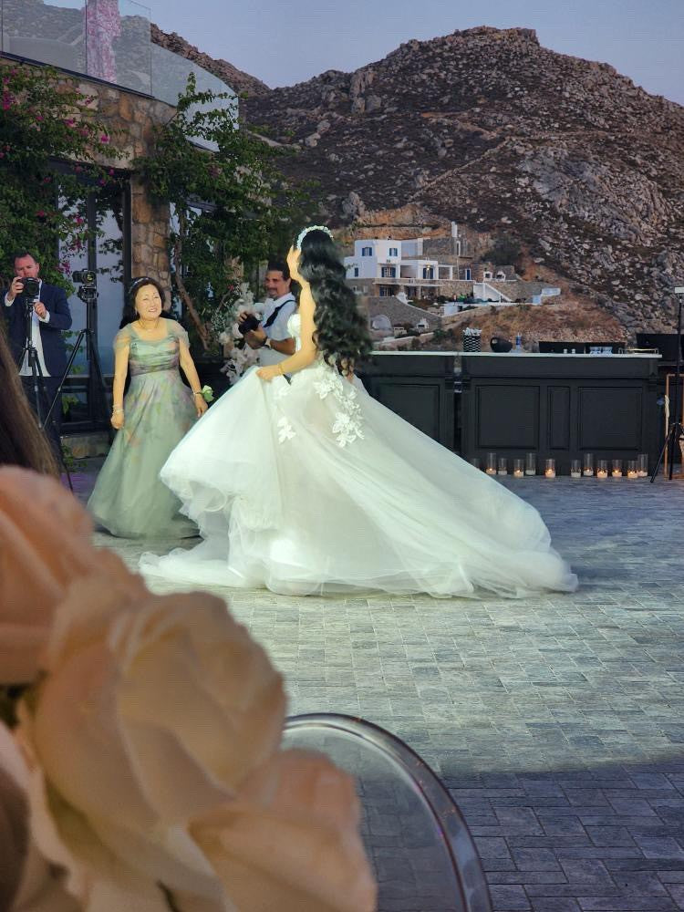 C2023-SC87K - robe de mariée bustier en dentelle perlée avec traîne cathédrale