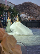 C2023-SC87K - strapless beaded lace detail wedding gown with cathedral train