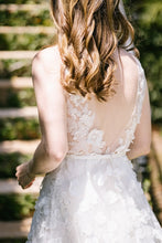 C2023-SA72F - Sleeveless a-line flower motif wedding gown