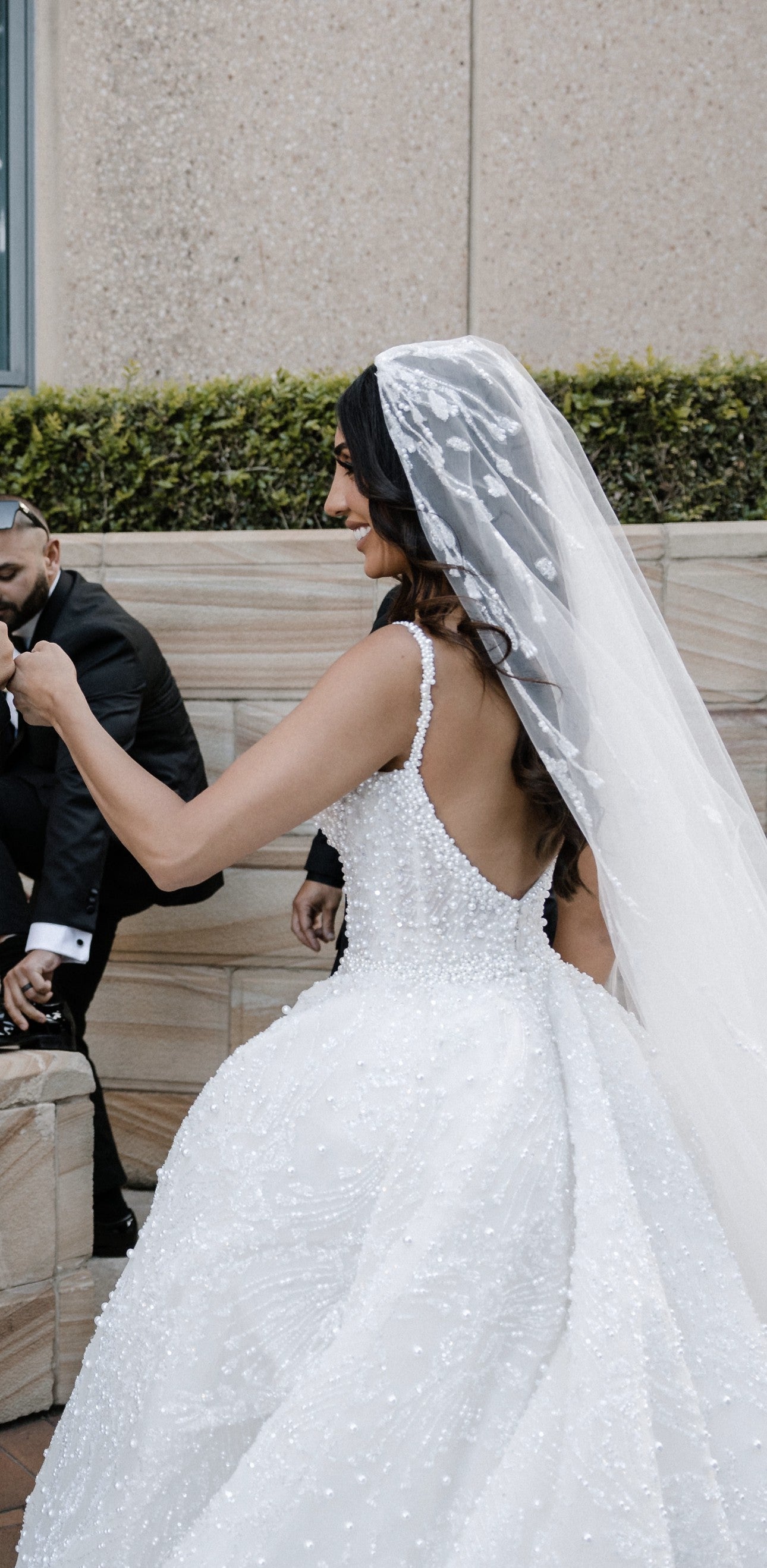 C2023-BGS13 - low back spaghetti strap beaded ball gown wedding dress style design