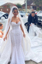 C2023-SB717 - sweetheart strapless beaded wedding gown with veil