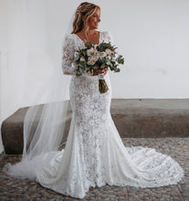 C2024-JV101 - backless v-neck lace wedding gown