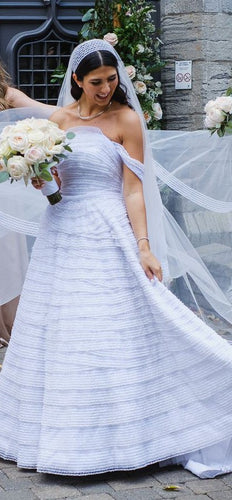 C2023-SA429 - strapless a-line tiered wedding gown