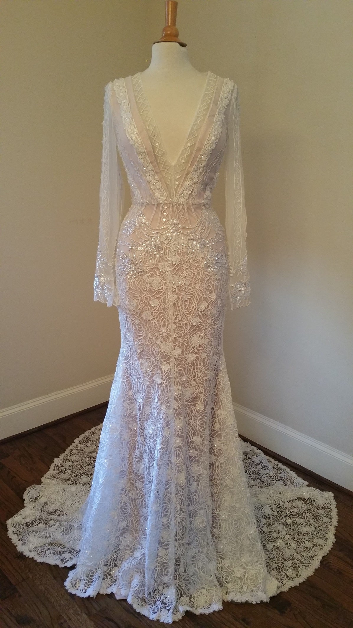 Style C2015-MJLS - replication of a long sleeve wedding gown inspired by Inbal Dror