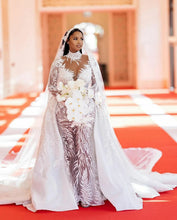 C2023-LSC927 Illusion neck line long sleeve designer wedding dress