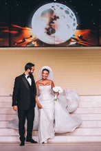 C2023-CB51C - Crystal beaded sexy strapless fitted wedding dress with detachable ball gown overskirt