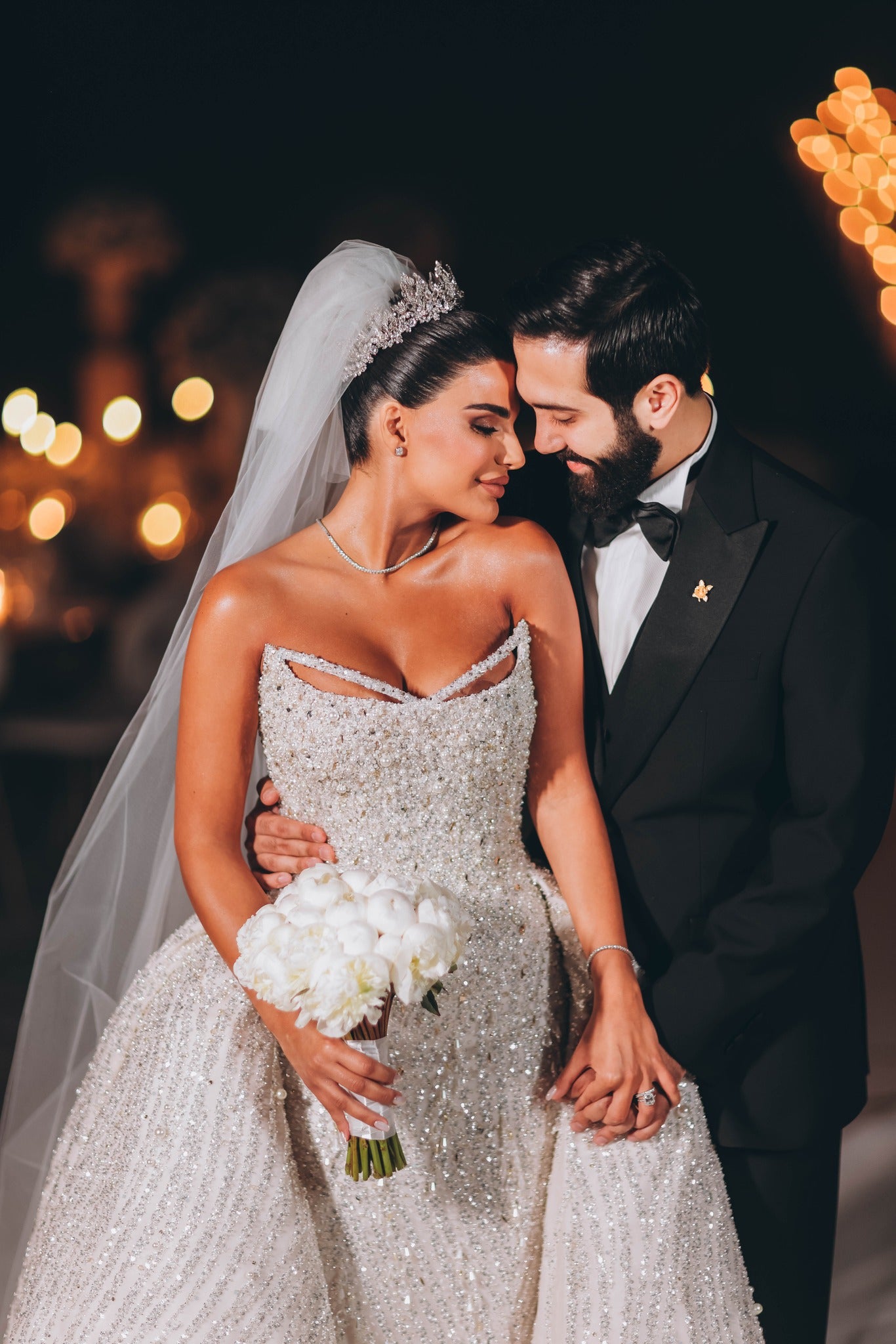 C2023-CB51C - Vestido de novia ajustado, sexy, sin tirantes, con cuentas de cristal y sobrefalda desmontable