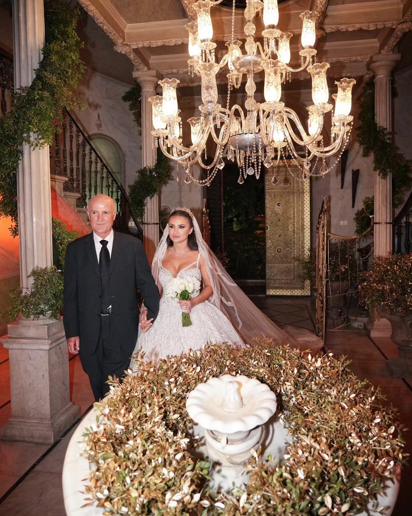 C2023-BG6622 - sleeveless beaded ball gown wedding dress with cathedral train