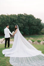 C2023-B2277 - Vestido de novia estilo tubo con pedrería brillante y sobrefalda de cola desmontable