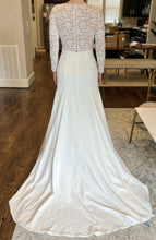 C2023-LSL44V - Vestido de novia sexy de encaje, manga larga, escote en V y espalda cerrada