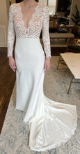 C2023-LSL44V - Vestido de novia sexy de encaje, manga larga, escote en V y espalda cerrada