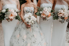 C2023-SA813 - strapless a-line ball gown wedding dress with colored embroidery