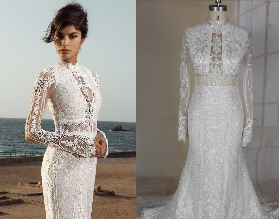 C2021-Heiss  Long Sleeve replicated wedding gown