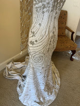 C2025-Berline - crystal beaded fitted wedding gown with long sleeves