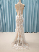 C2024-YG-FS939 - sheer illusion neck embroidered wedding gown
