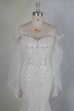 C2023-Hafizi - Off the shoulder cuff bishop long sleeve wedding gown