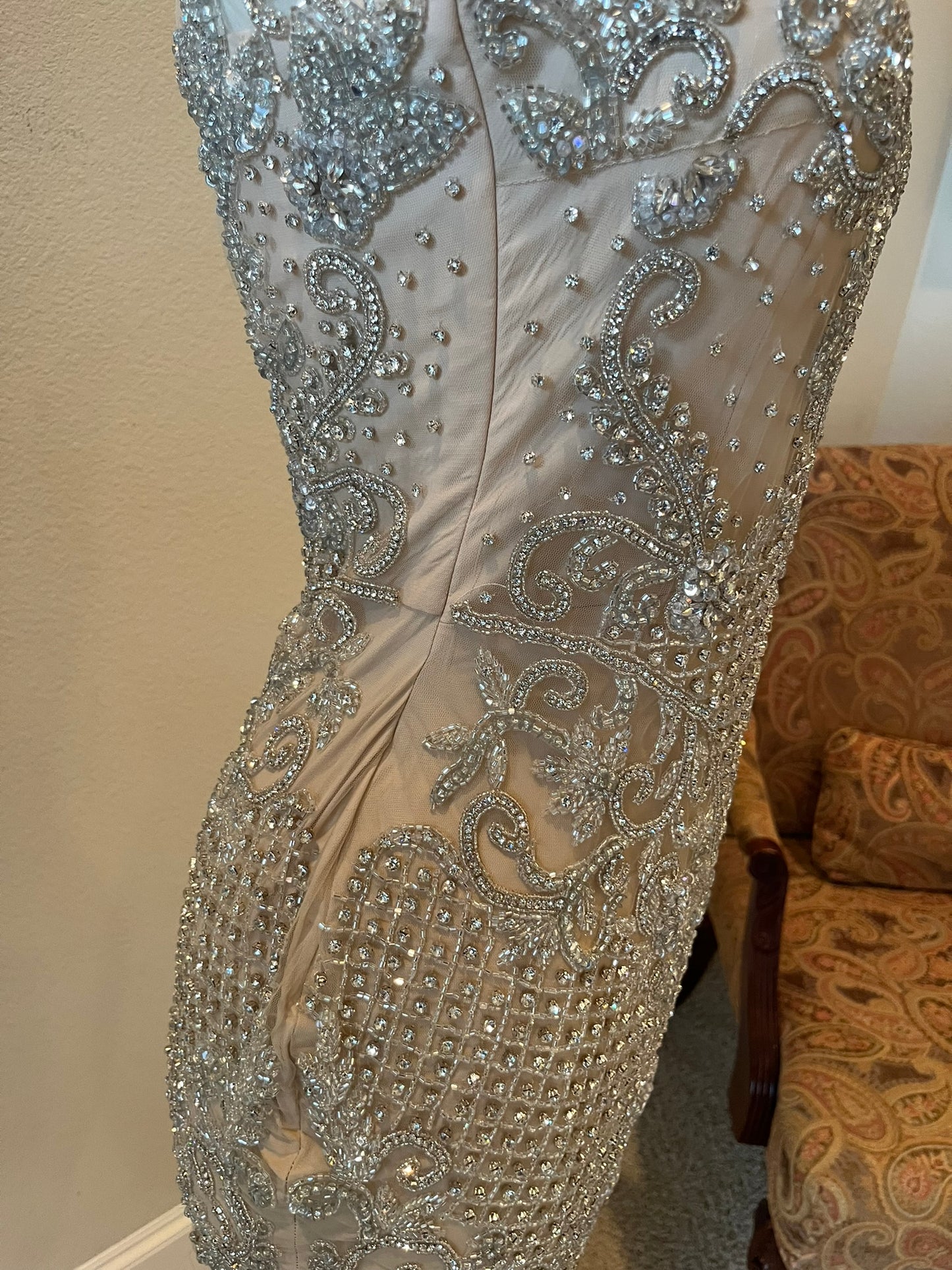 C2024-Milena - short crystal beaded halter cocktail dress