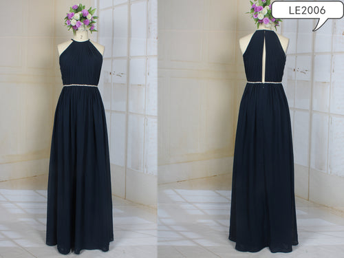 LE2006 - halter style empire waist formal evening dress
