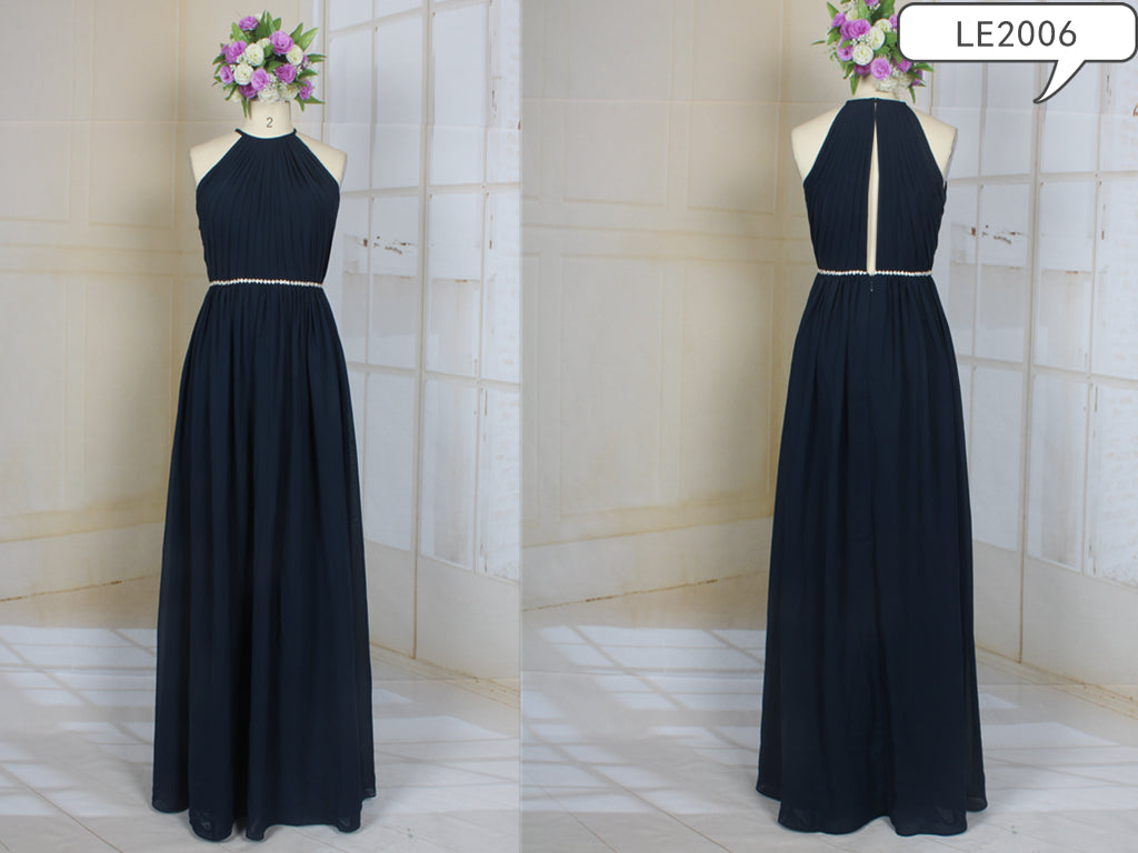 LE2006 - halter style empire waist formal evening dress