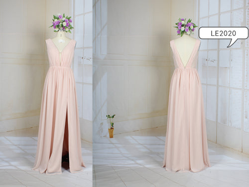 LE2020 - Sleeveless pastel colored formal special occasion evening gown