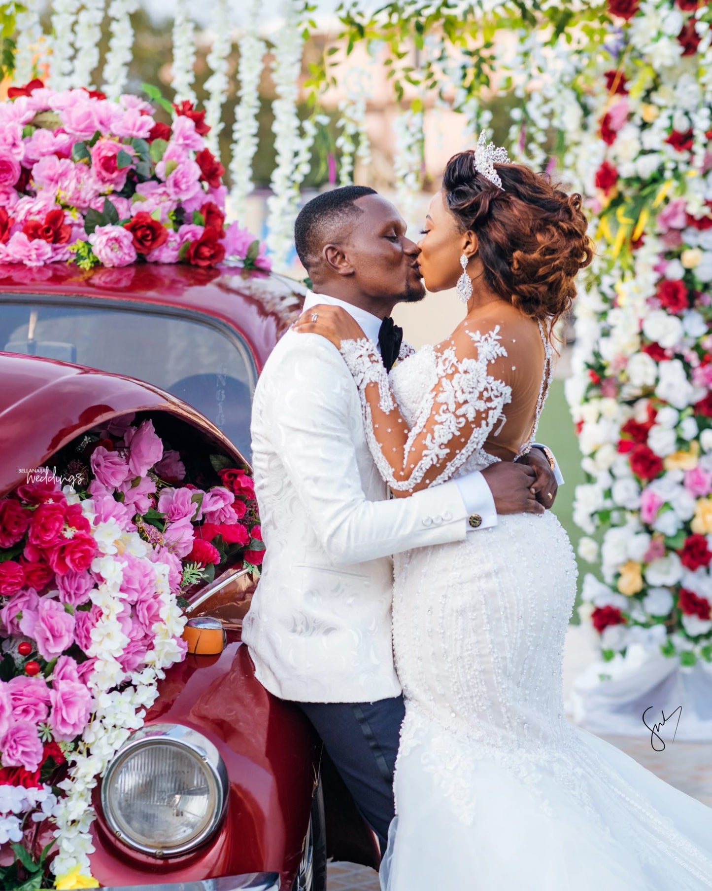 C2019-LSF19 - Sheer long sleeve fit-n-flare wedding gown for plus size bride with illusion neckline