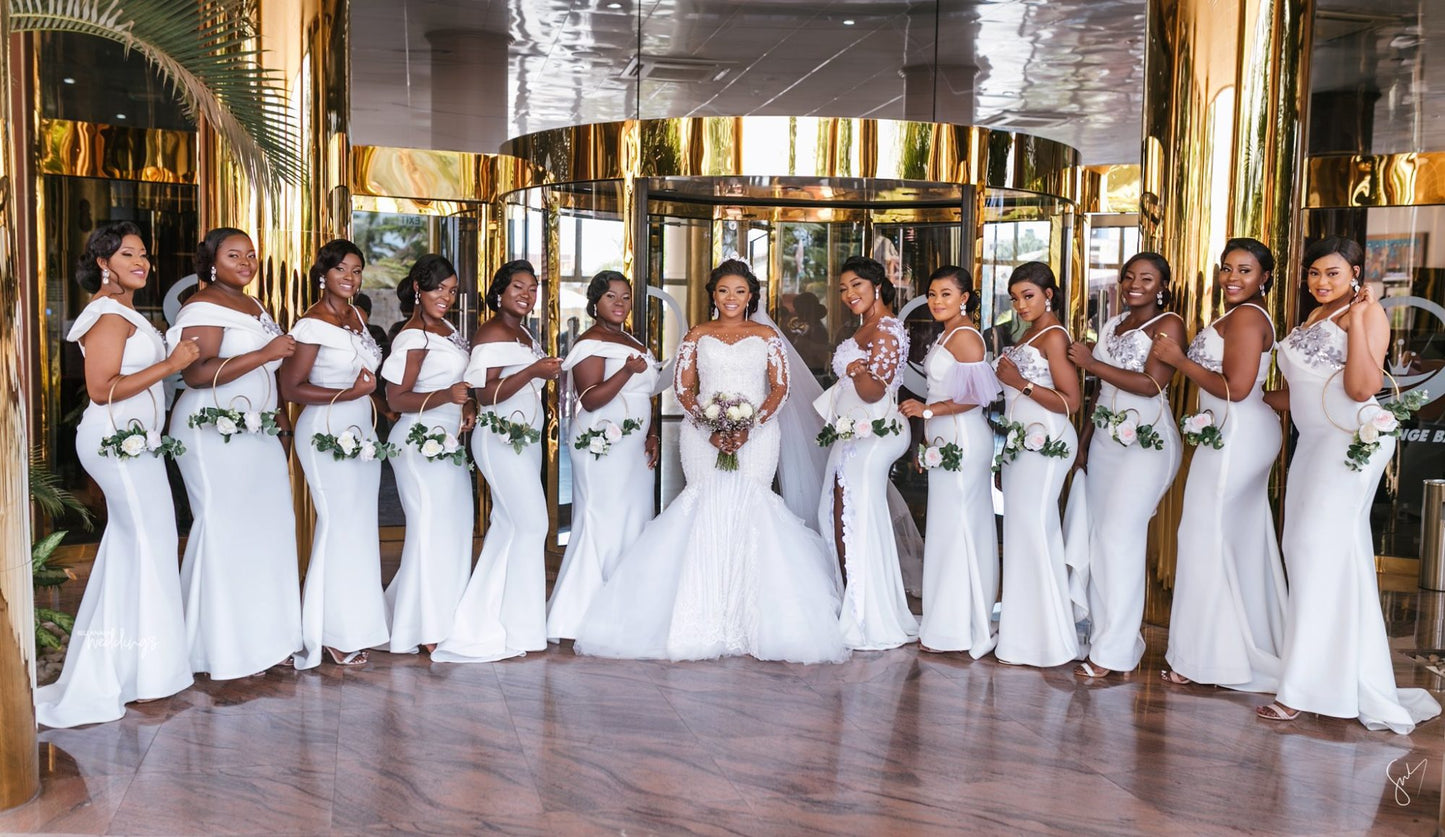 C2019-LSF19 - Sheer long sleeve fit-n-flare wedding gown for plus size bride with illusion neckline