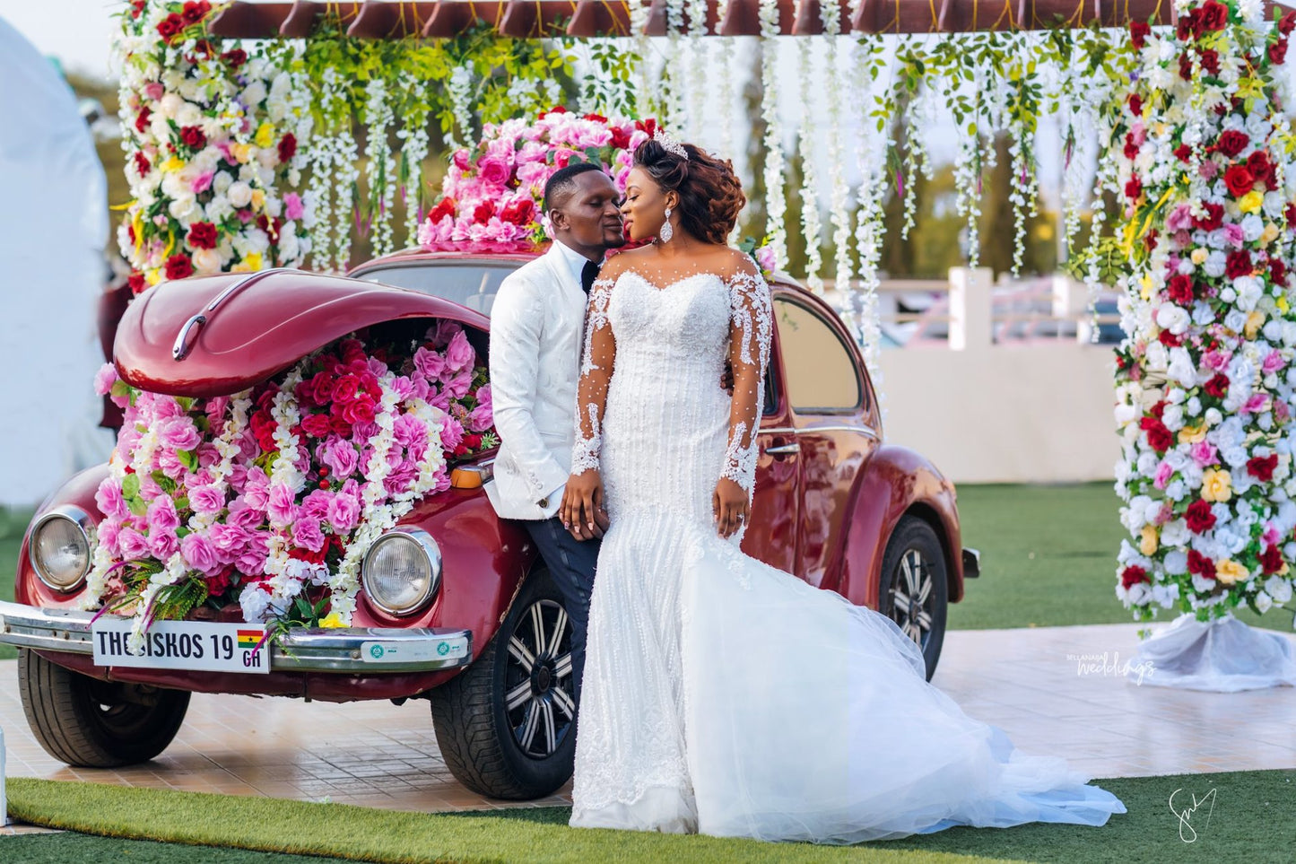 C2019-LSF19 - Sheer long sleeve fit-n-flare wedding gown for plus size bride with illusion neckline