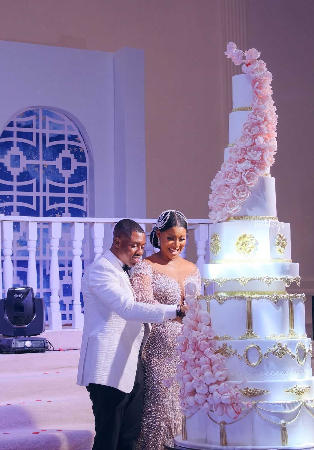 C2022-BB28x - Swarovski Crystal beaded Pageant Gown w Elegant long sleeves