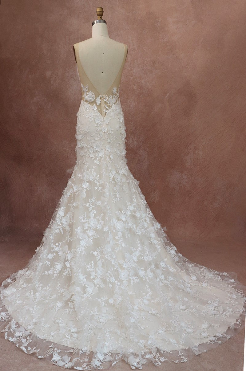 C2024-TNorwood - sleeveless v-neck wedding gown