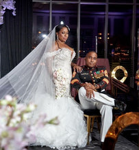 C2023-OS61P - off the shoulder plus size beaded wedding gown with bling