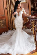 C2022-LS77 - Vestido de novia de alta costura de manga larga con pedrería