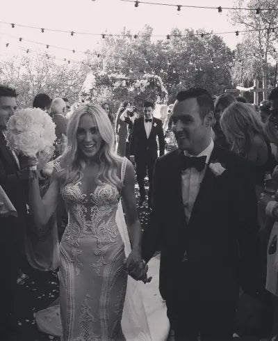 C2020-MArnold – ornate sleeveless fit-to-flare embroidered wedding gown