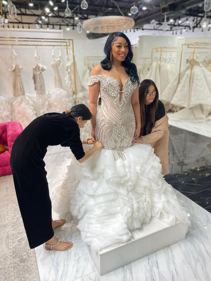 C2023-SC602 - off the shoulder swarovski crystal beaded fit-to-flare w Darius Couture C2023-SC602 - off the shoulder swarovski crystal beaded fit-to-flare w Darius Couture