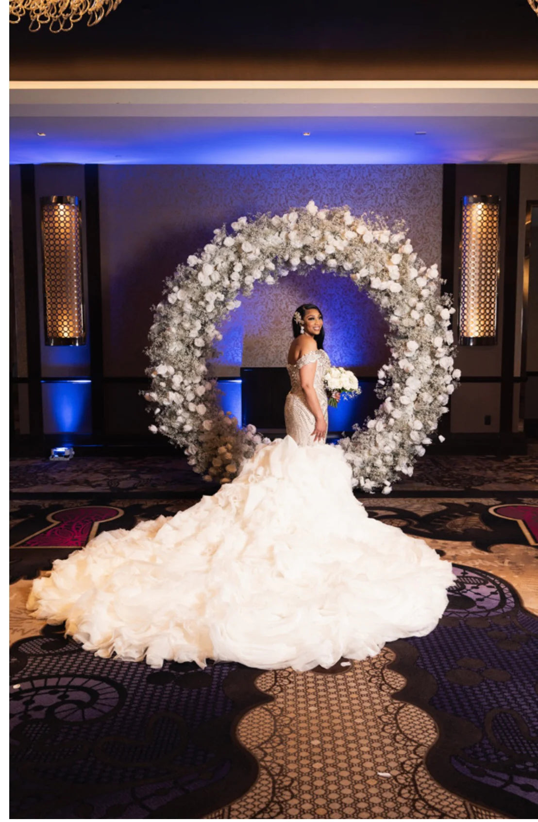 C2023-SC602 - off the shoulder swarovski crystal beaded fit-to-flare wedding gown